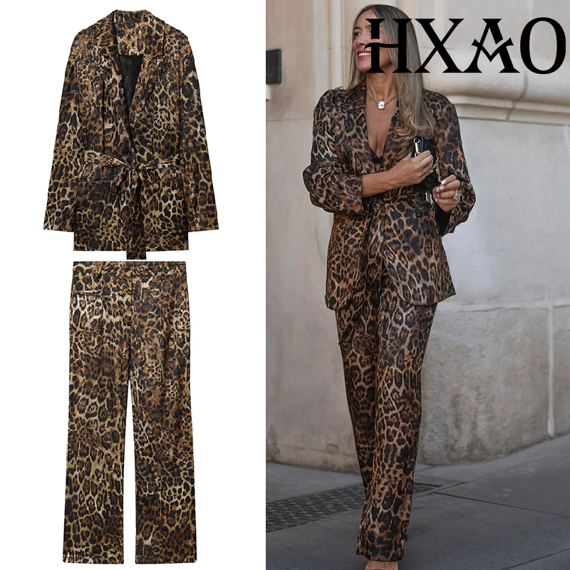 Women Electronic Accessories - HXAO léopard pantalon ensembles 2 pièces