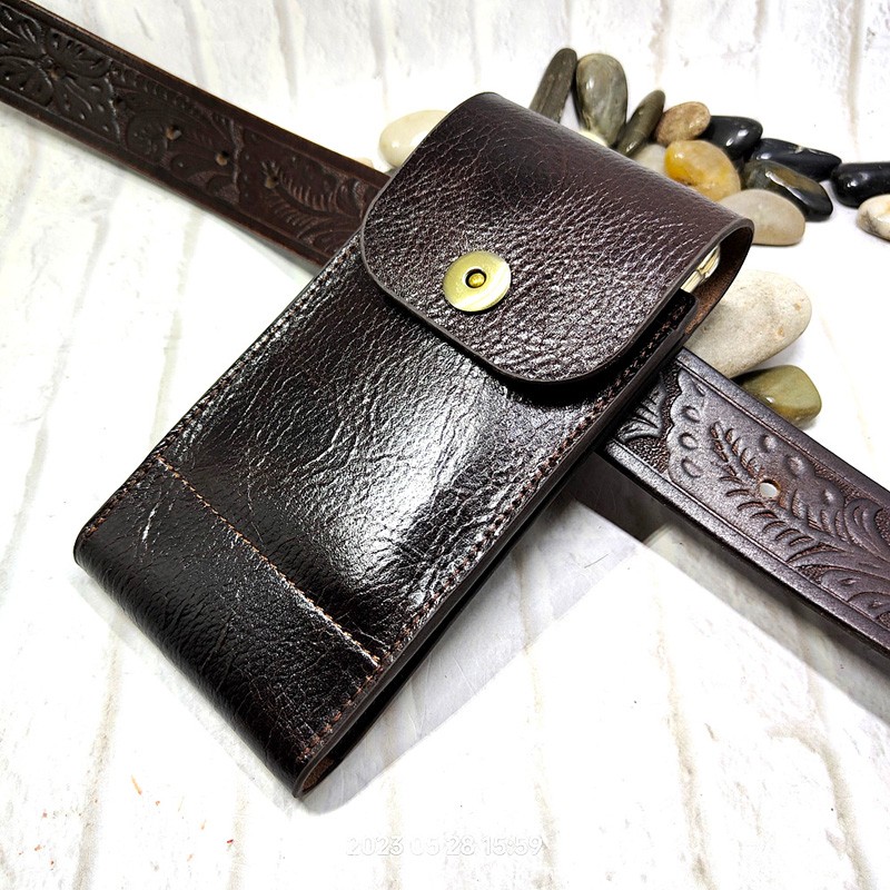 Women Electronic Accessories - Sac de taille en cuir véritable