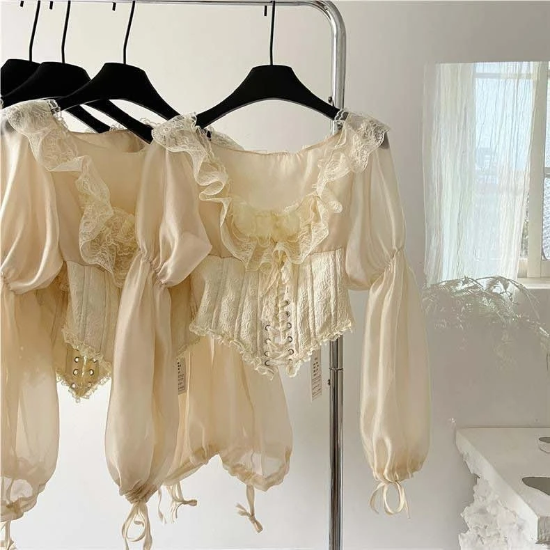Women'S Accessories Louis Vuitton - Vintage rétro Chic dentelle Satin manches