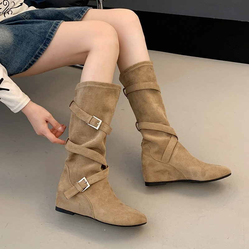 Bottes mi-mollet en daim vinta - Women Electronic Accessories avis et prix